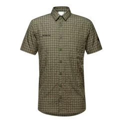 Mammut Lenni Kurzarmhemd Dunkelgrün/Logo Grün